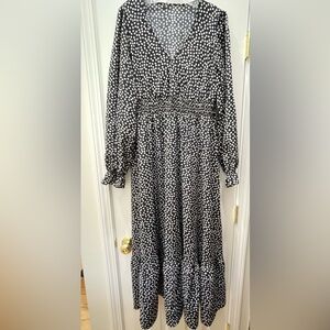 Black floral (small print) maxi dress